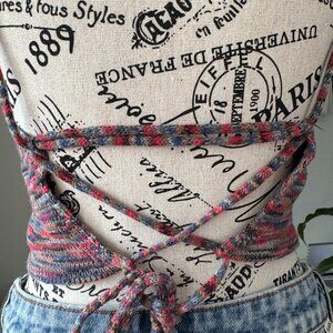 Knit Backless Tie Crop Top